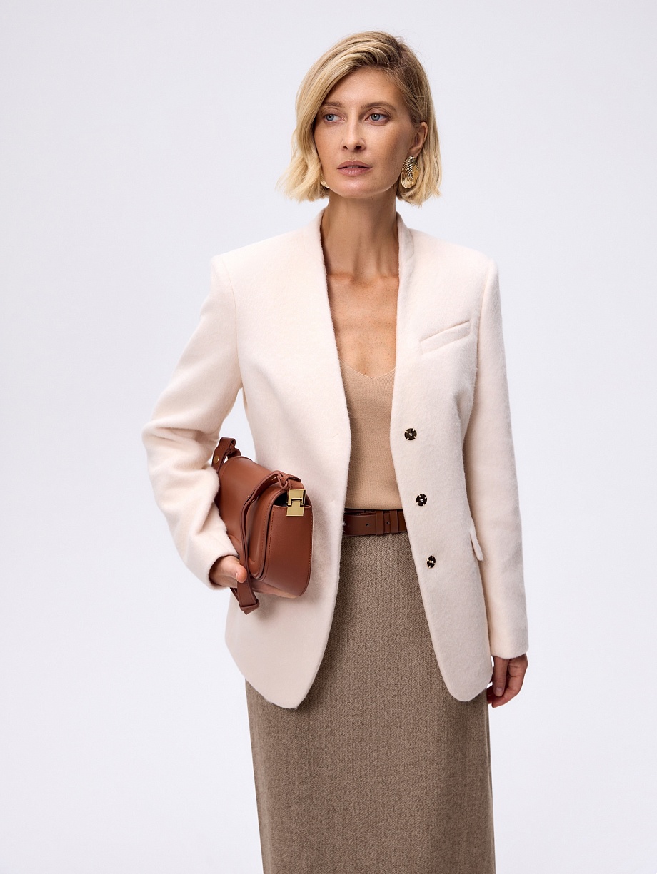 Жакет из премиальной шерстяной ткани с альпака