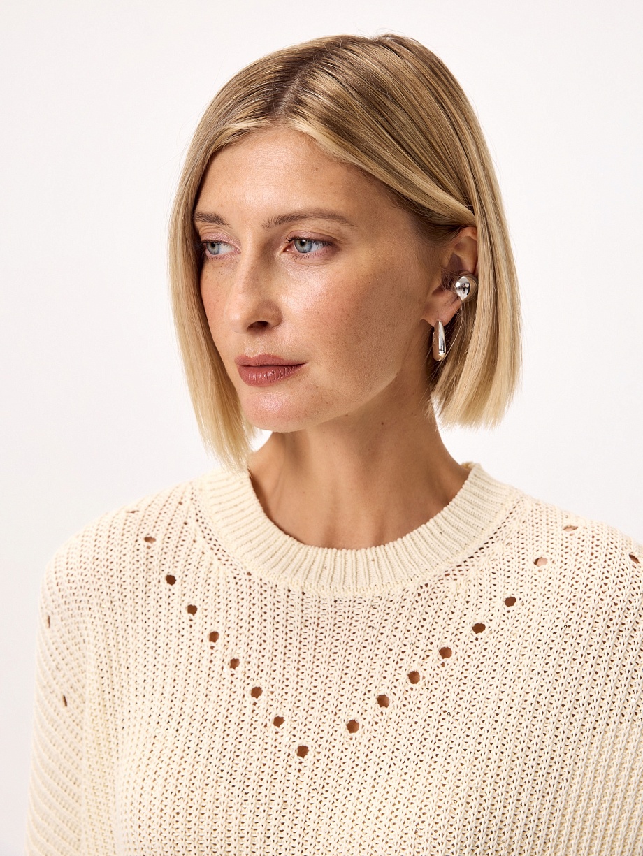 Джемпер из хлопка с микропайетками