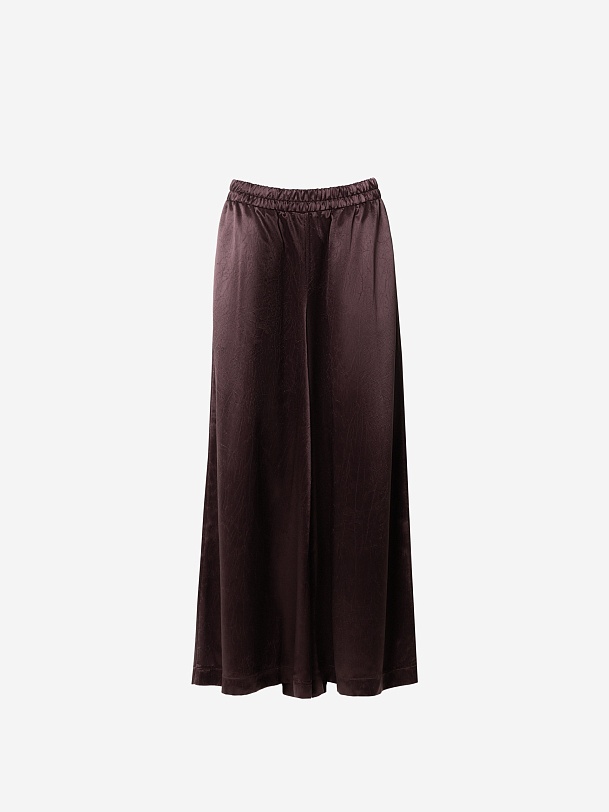 Брюки из жатого атласа на эластичном поясе