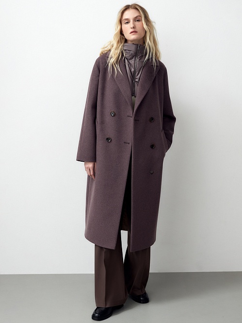 Пальто с мембраной,  утеплённой спинкой и съёмным капюшоном POMPA