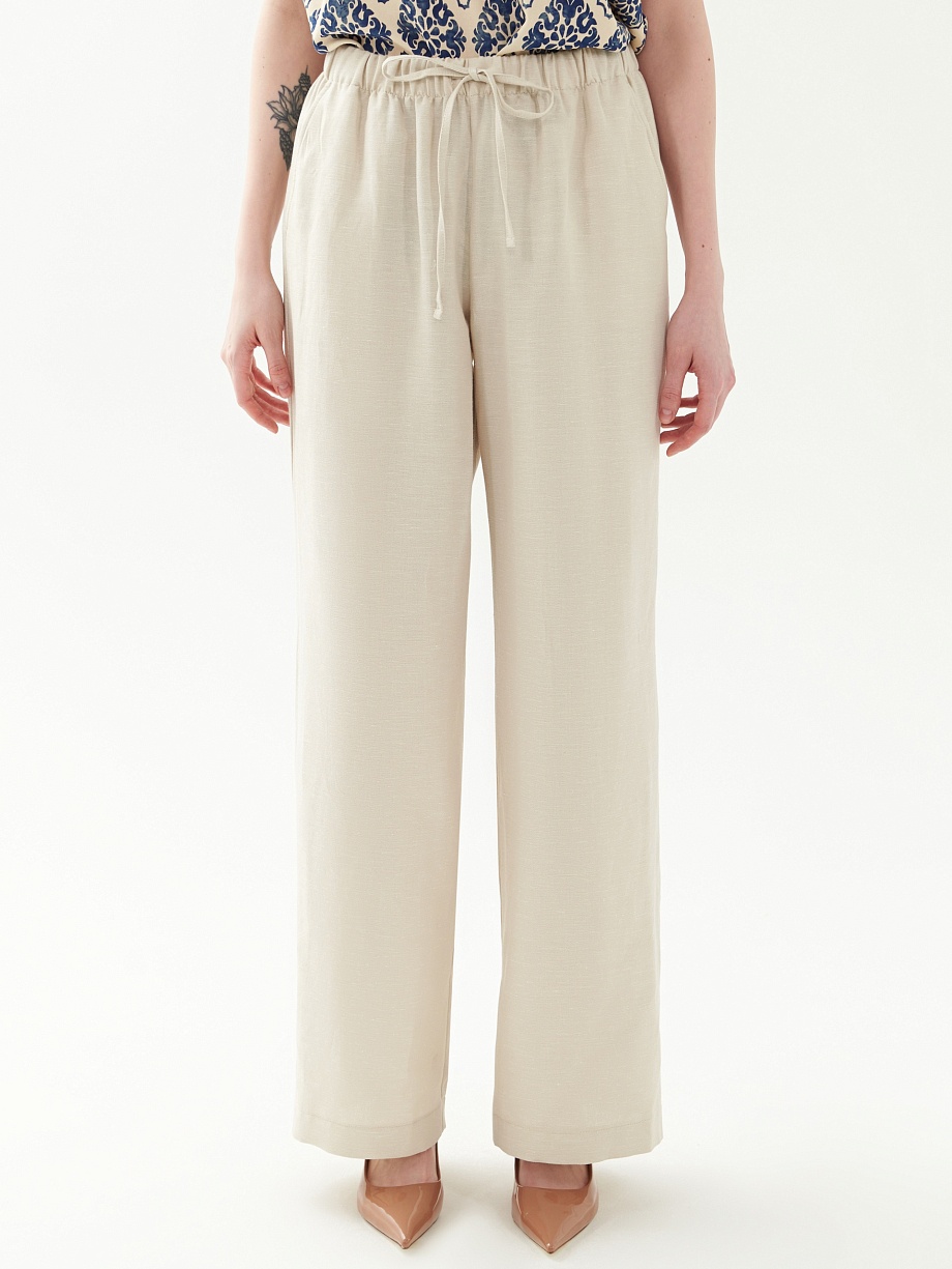 Брюки из хлопка и льна