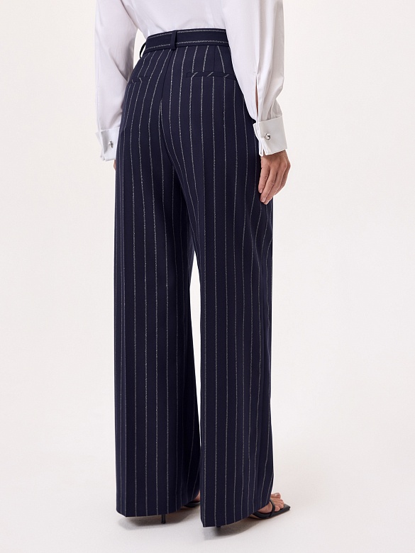 Брюки из костюмной ткани с полосками люрекса POMPA арт.3111150se0190