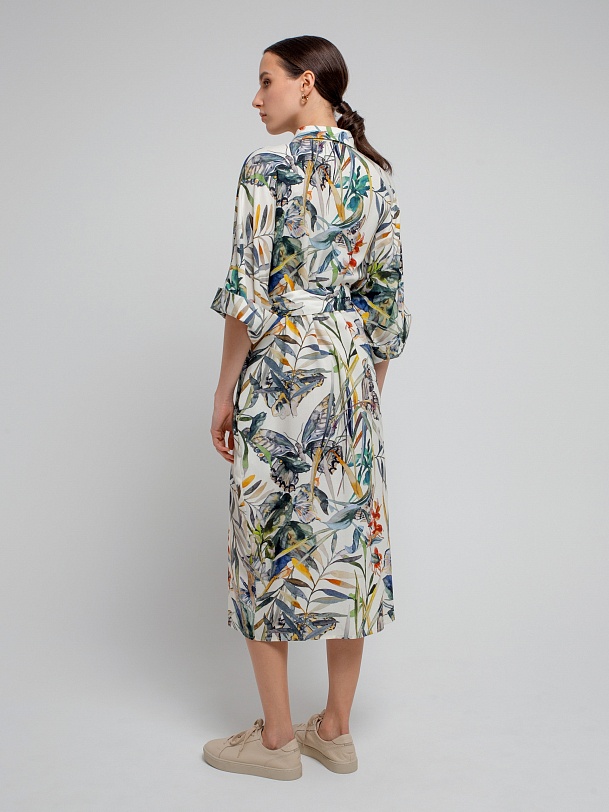 Свободное платье-рубашка из вискозы