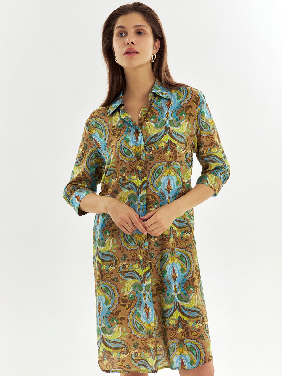 Платье-рубашка из натуральной ткани