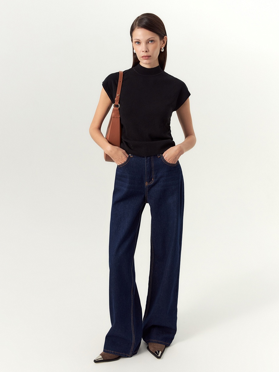 Джинсы широкие из 100% хлопка