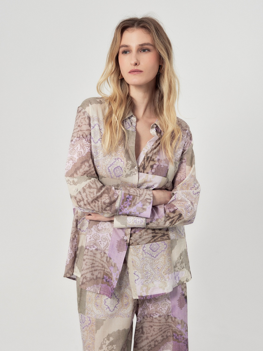 Свободная блуза из тонкого 100% хлопка