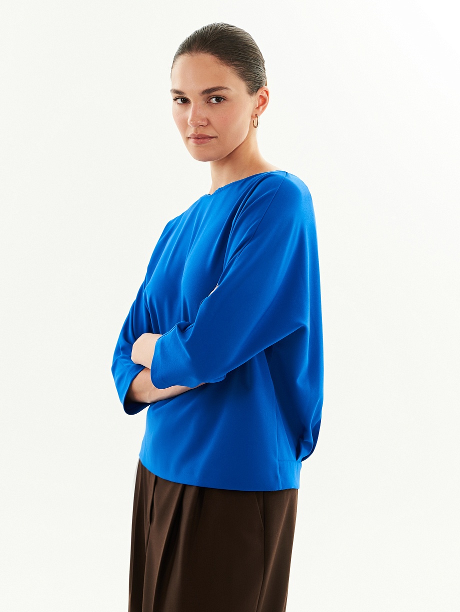 Блуза прямого силуэта с рукавом кимоно