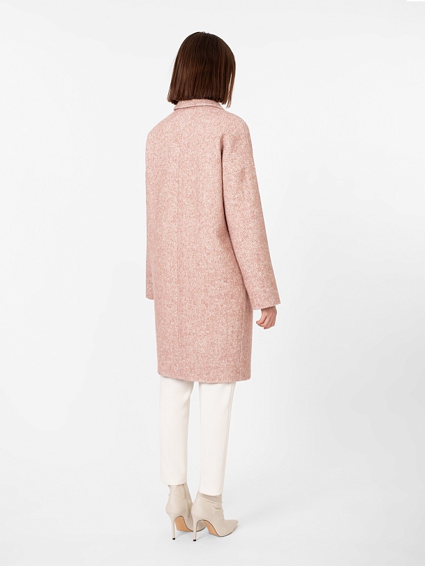 Пальто-кокон твидовое с мембраной