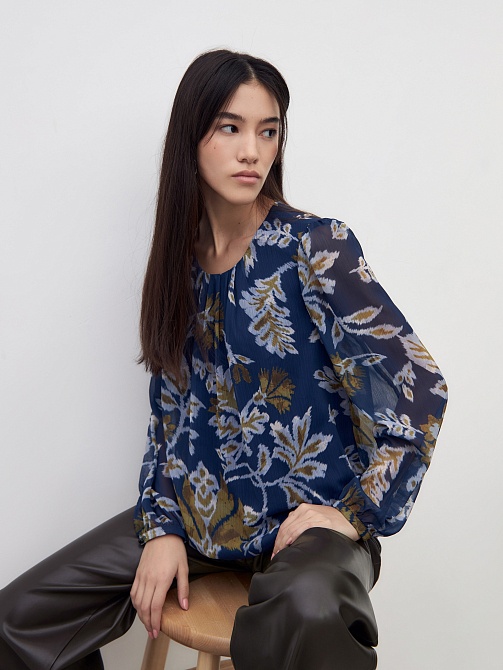 Свободная блуза из принтованого шифона