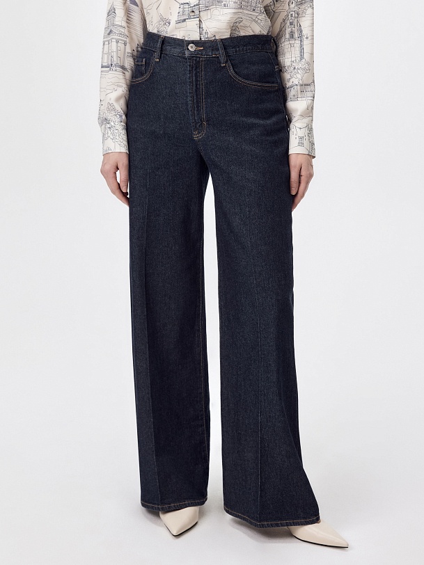 Джинсы со стрелками из хлопка