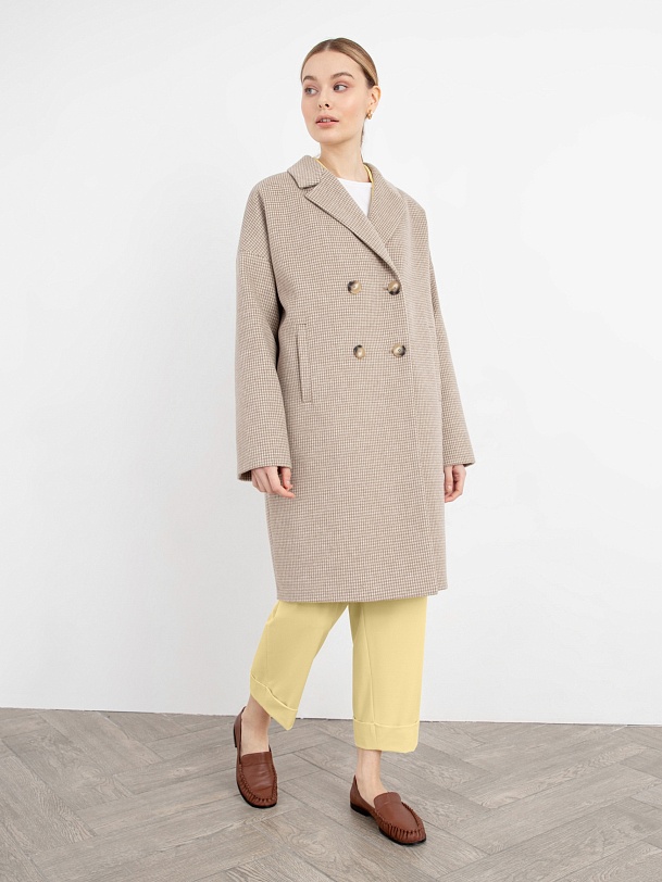 Шерстяное демисезонное пальто с мембраной