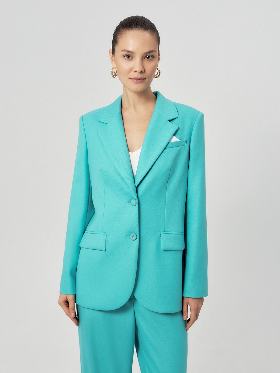 Прямой удлиненный жакет из костюмной ткани 