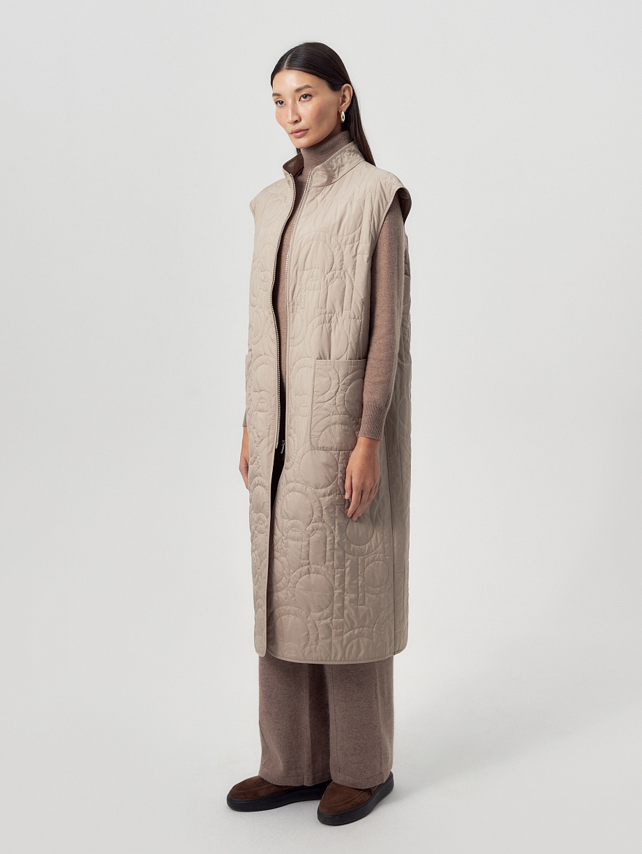 Пальто из премиальной шерсти со стёганым жилетом