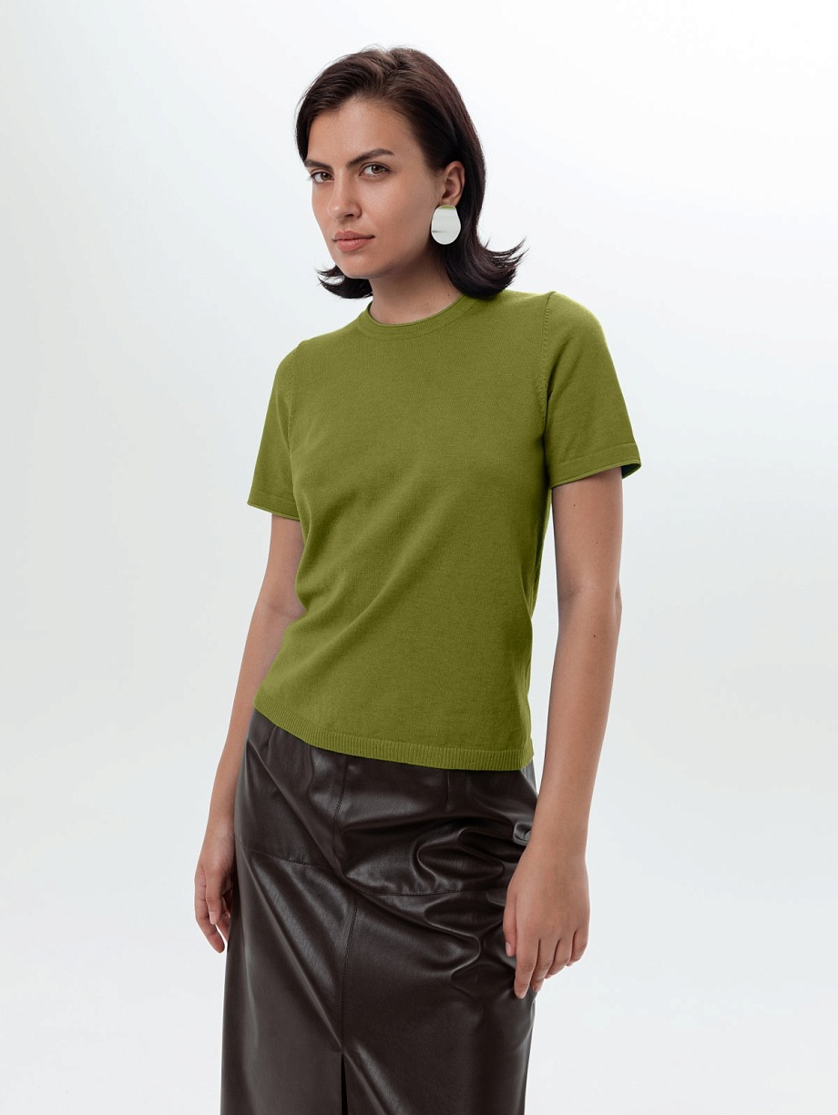 Вязаный джемпер с коротким рукавом