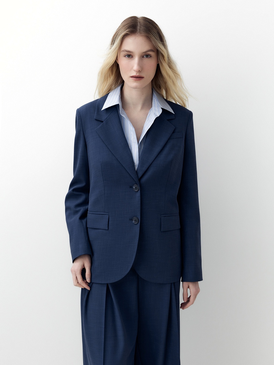 Удлиненный жакет из костюмной ткани с вискозой