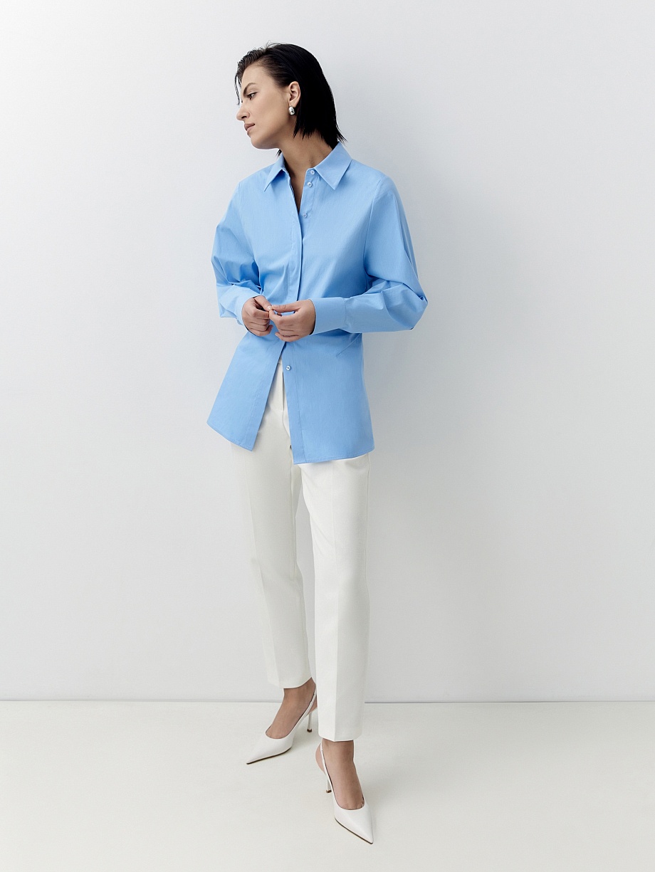 Блуза из хлопковой ткани с резинкой на спинке