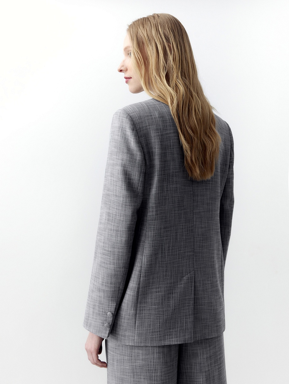 Прямой жакет из костюмной ткани с вискозой