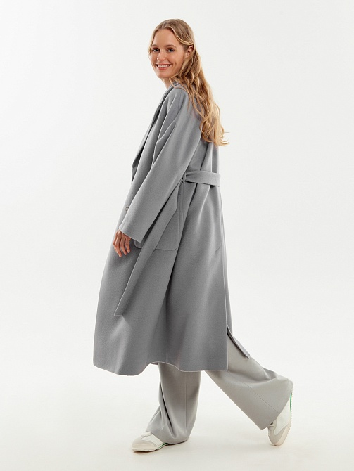 Пальто-халат из ворсовой ткани