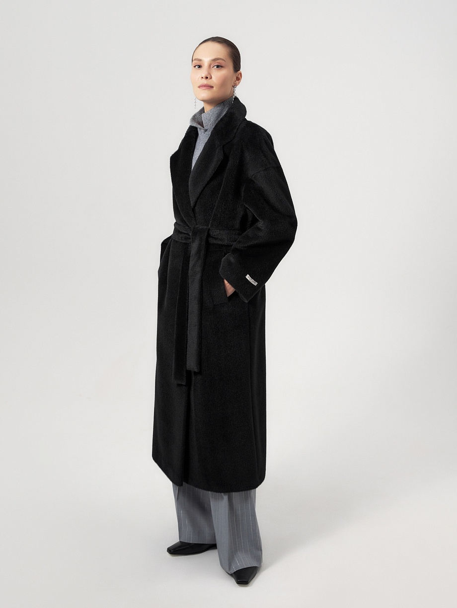 Пальто из шерсти Альпака Беби Сури с мембраной и утеплённой спинкой