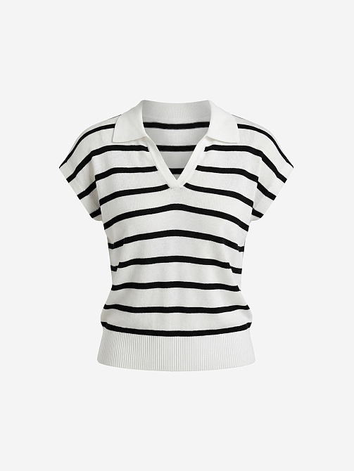 Джемпер-поло из вискозы и шелка