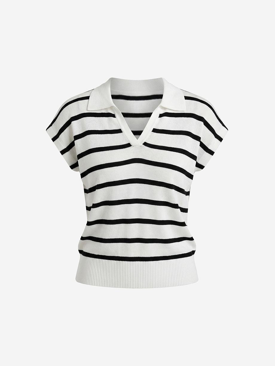 Джемпер-поло из вискозы и шелка