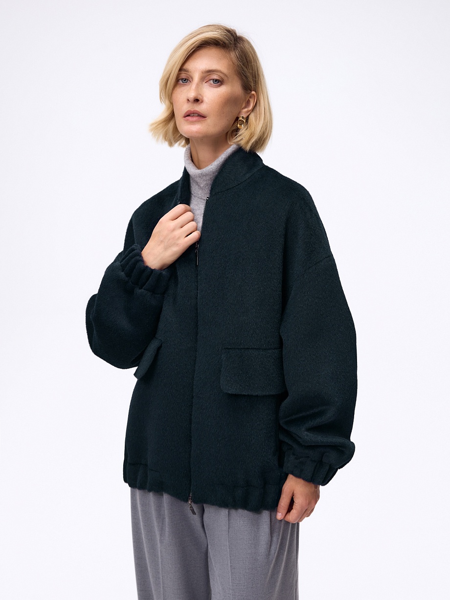 Куртка-бомбер из премиальной шерсти Альпака Бэби Сури