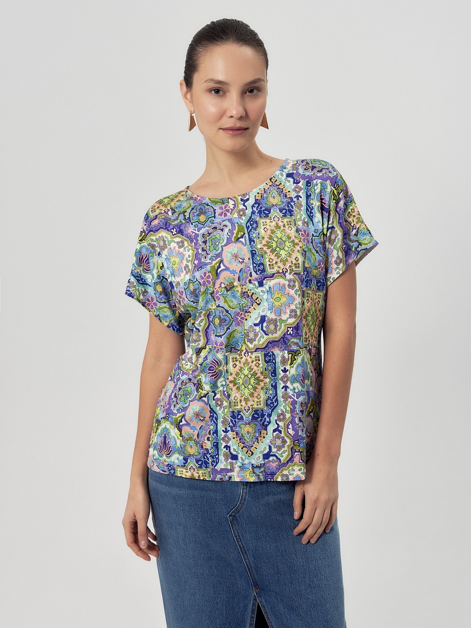 Свободная блуза из вискозного трикотажа