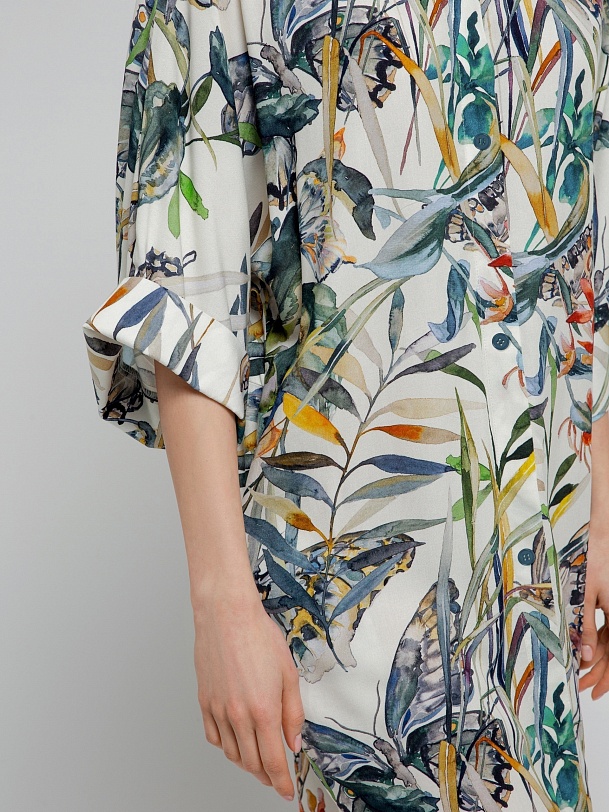 Свободное платье-рубашка из вискозы