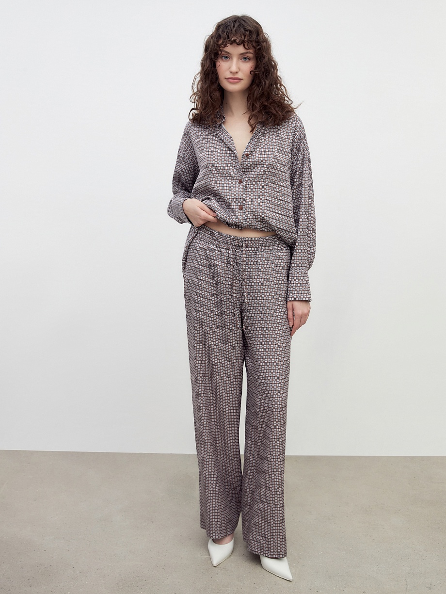 Свободные брюки на завязках из 100% тенселя