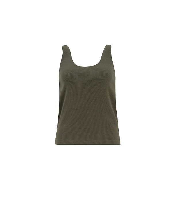 Майка-топ трикотажный цвета хаки