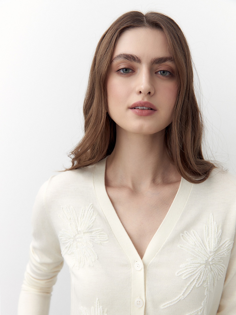 Кардиган из вискозной пряжи и хлопка