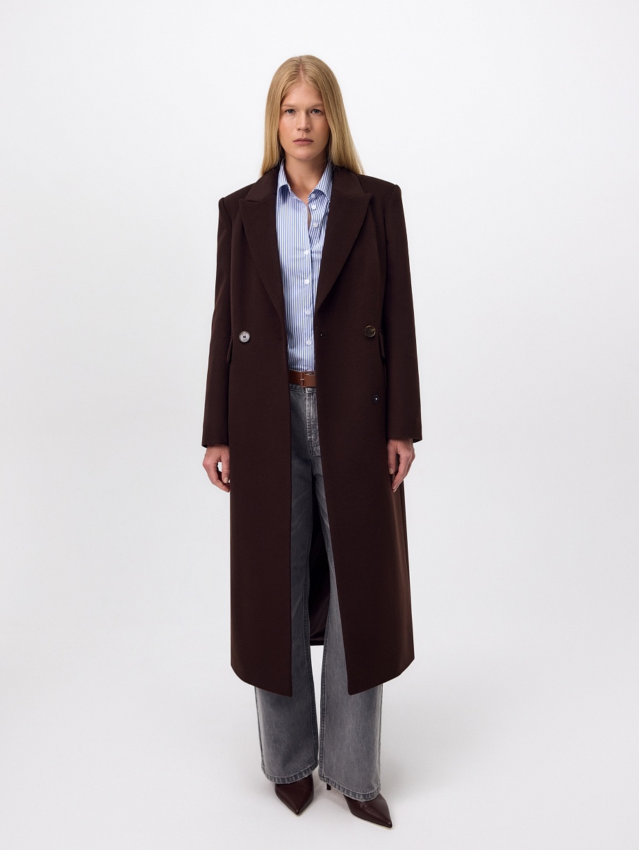 Пальто из шерсти с мембраной и утеплённой спинкой