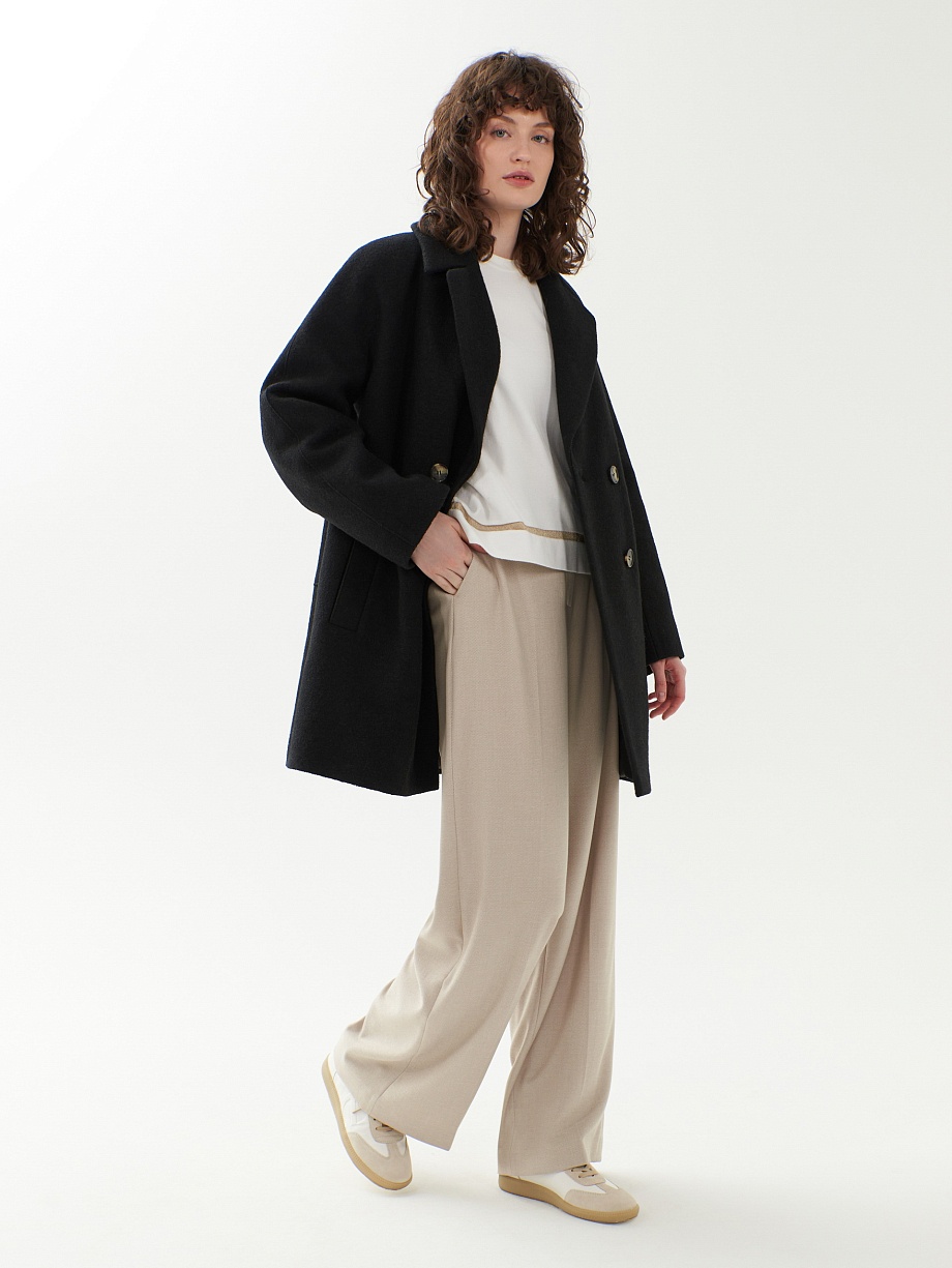 Зимнее полупальто из варёной шерсти с мембраной