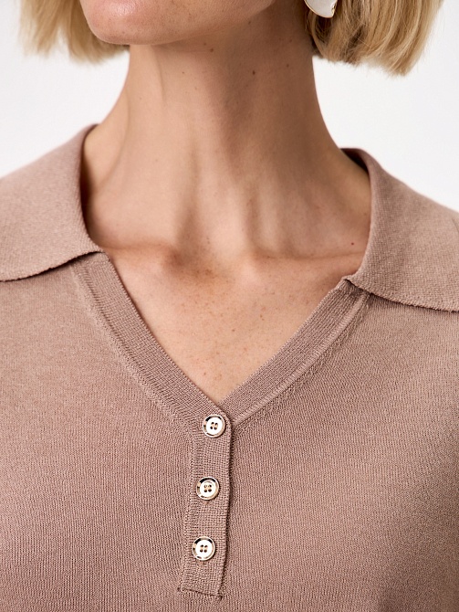 Джемпер-поло из вискозной пряжи с люрексом