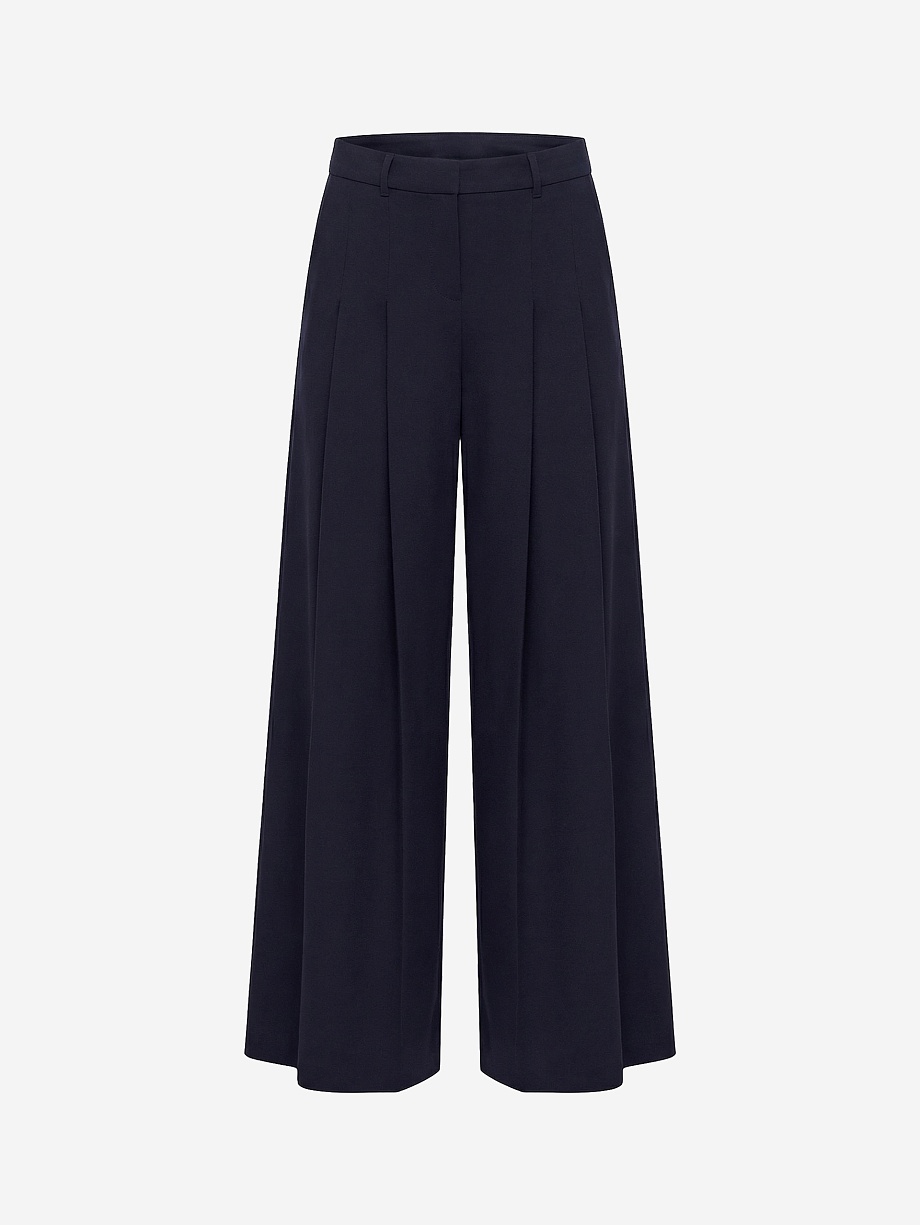 Брюки-палаццо из костюмной ткани с вискозой