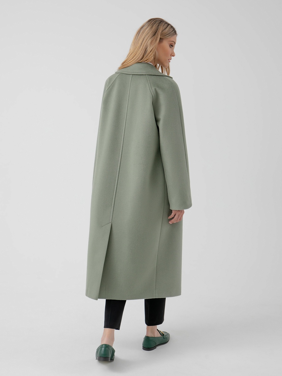 Двубортное шерстяное пальто
