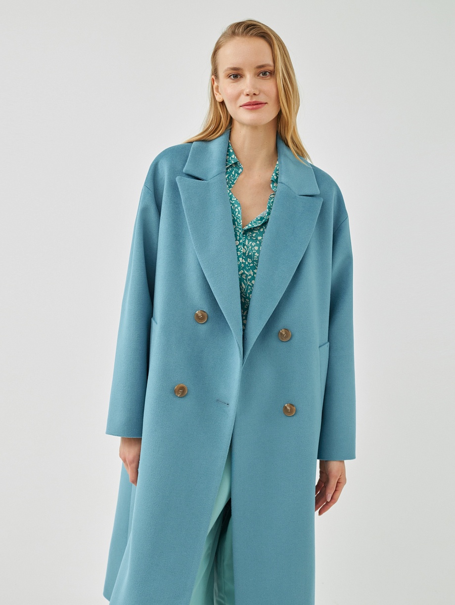 Шерстяное демисезонное пальто с мембраной