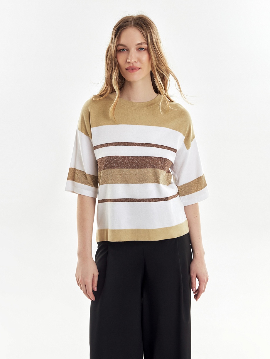 Джемпер с коротким рукавом из тонкого трикотажа