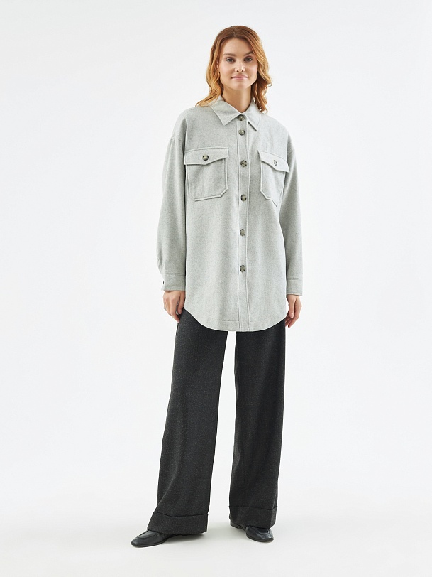 Жакет-рубашка из шерсти