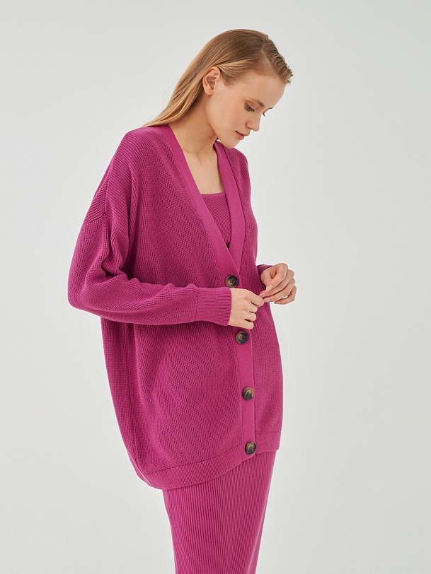 Кардиган ягодного цвета