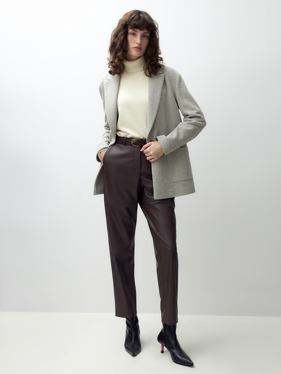 Брюки-бананы из экокожи