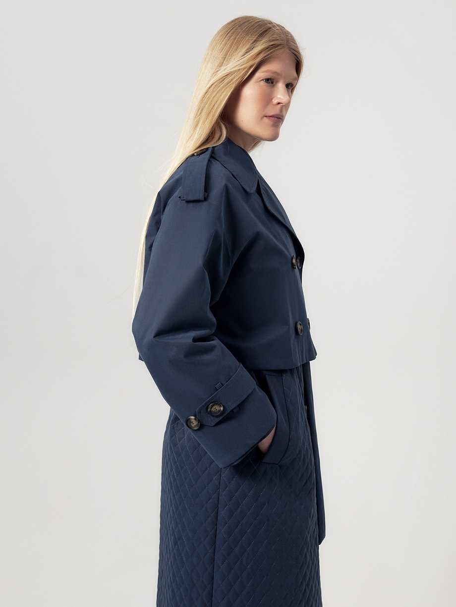 Пальто-тренч из плащевой ткани с мембраной