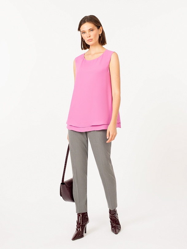 Блуза без рукавов розовая