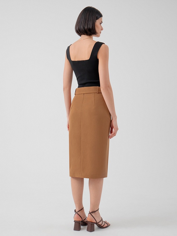 Юбка из хлопка в стиле сафари