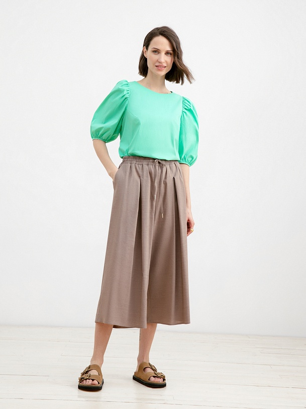 Блузка женская из хлопка с рукавами-фонариками