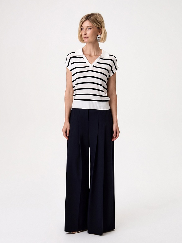 Джемпер-поло из вискозы и шелка POMPA арт.3218110kn2898