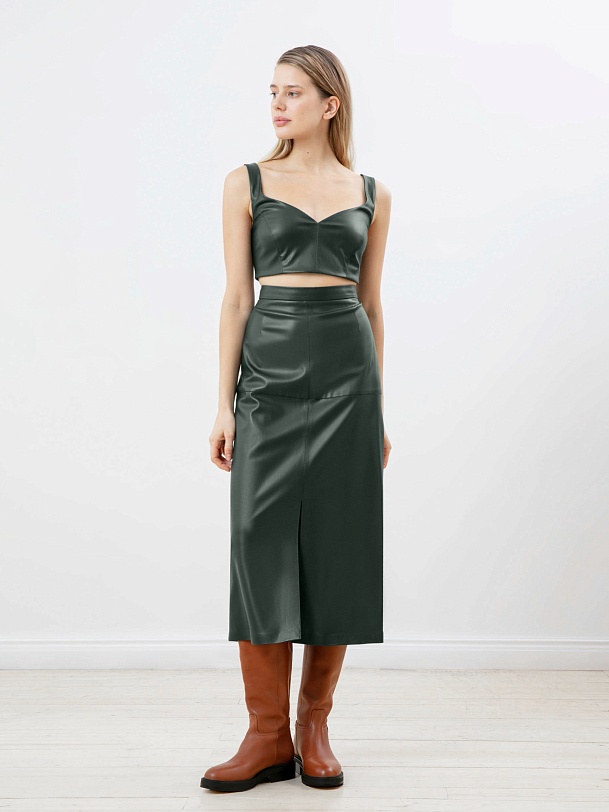 Кроп-топ из экокожи