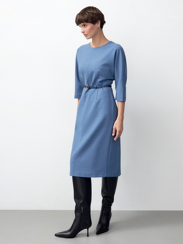 Классическое платье из костюмной шерстяной ткани
