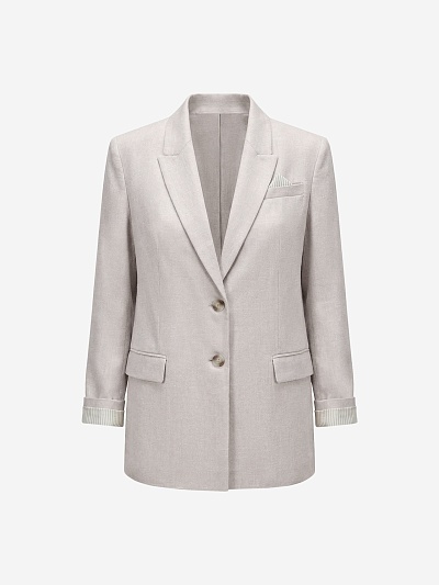 Жакет из хлопка и льна POMPA