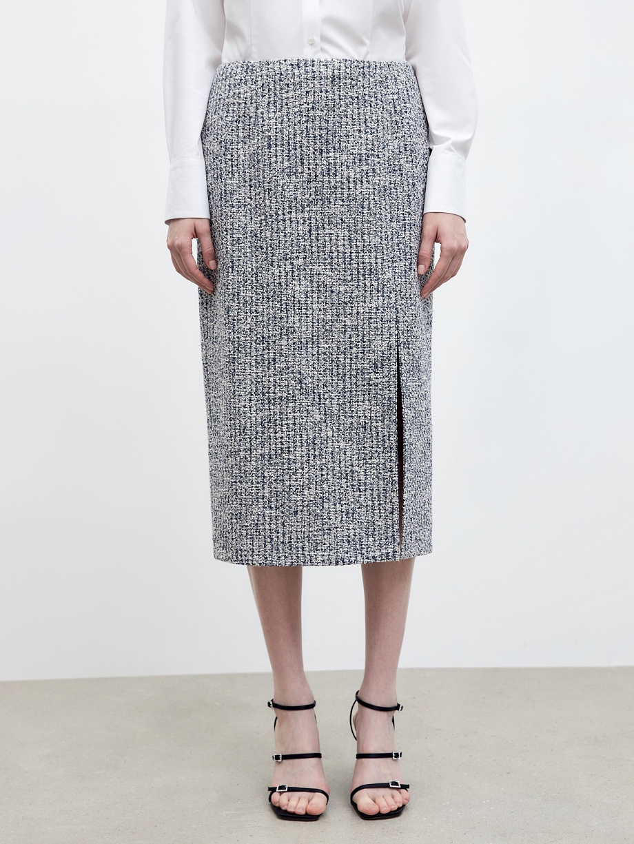 Юбка-карандаш из фактурной твидовой ткани